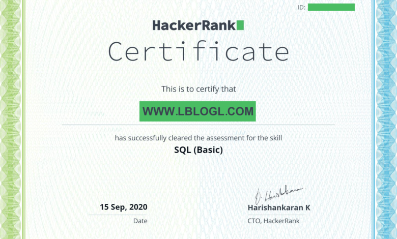 شرح حل المسائل البرمجية للغة SQL بموقع hackerrank والحصول على الشهادة